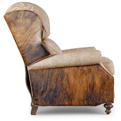 Cream Leather & Cowhide Recliner
