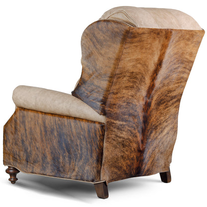 Cream Leather & Cowhide Recliner
