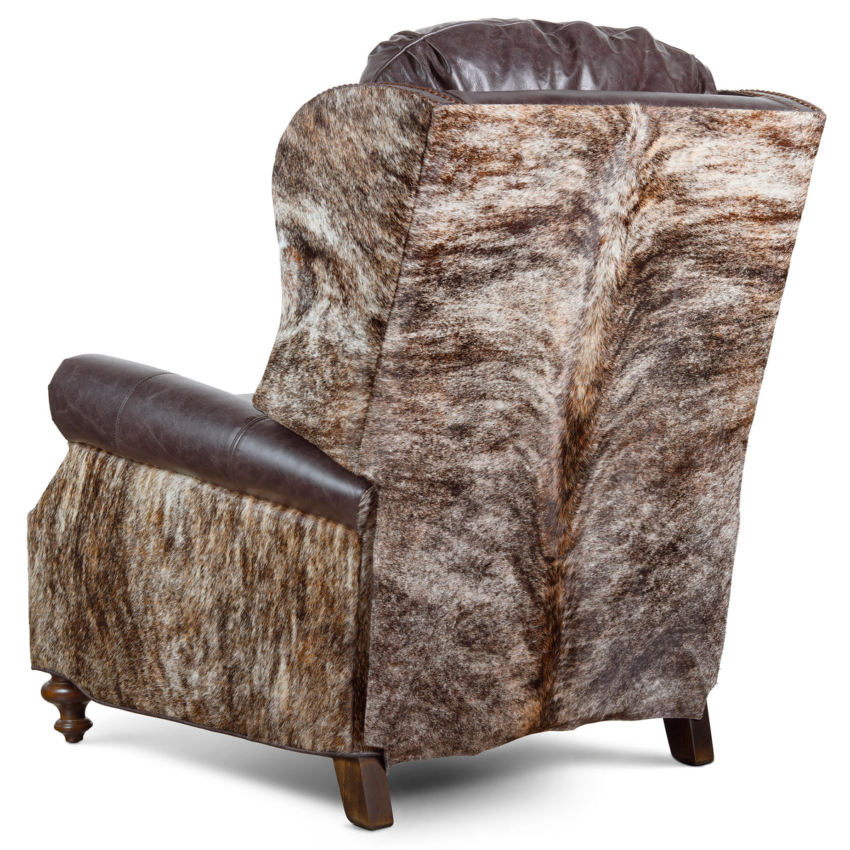 Dark Leather & Cowhide Recliner