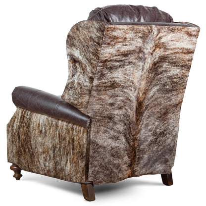 Dark Leather & Cowhide Recliner