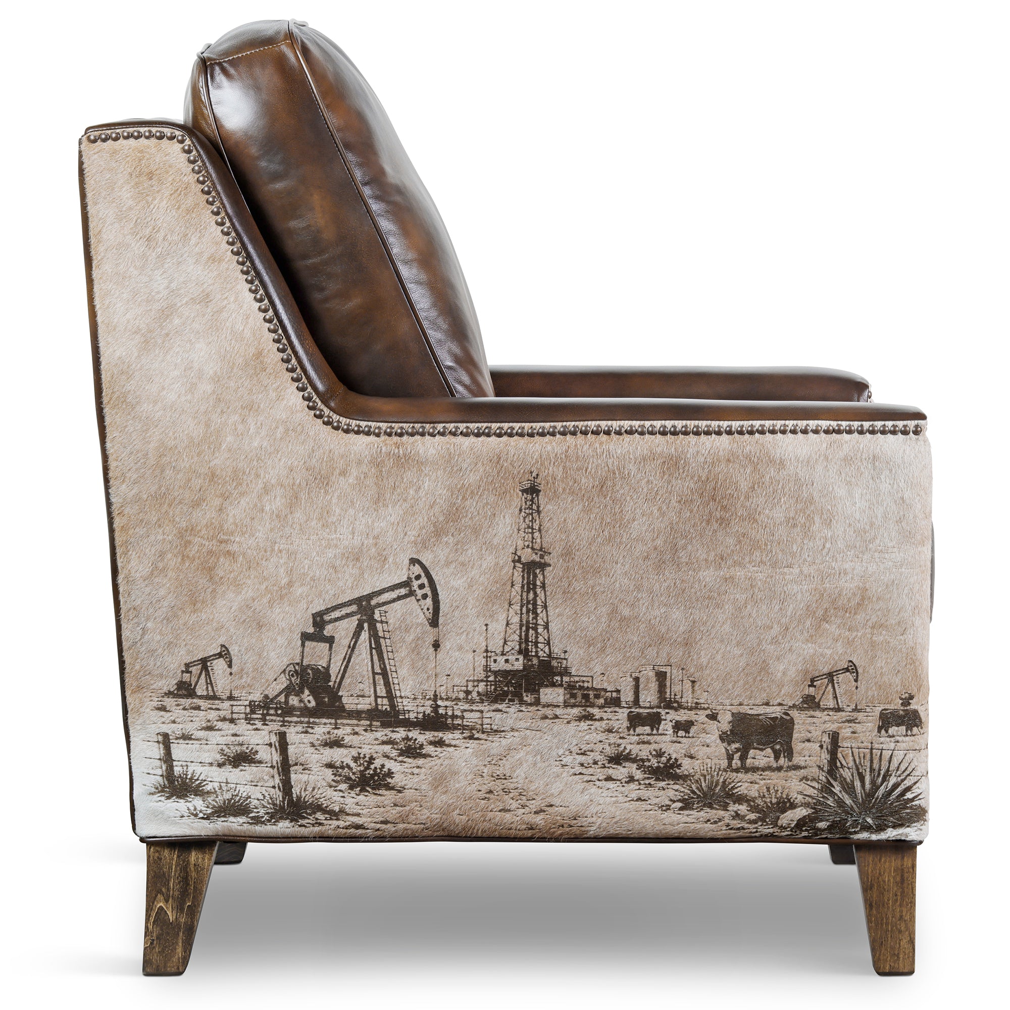 Oil Rig Scene Accent Chair
