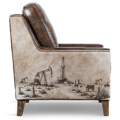 Oil Rig Scene Accent Chair