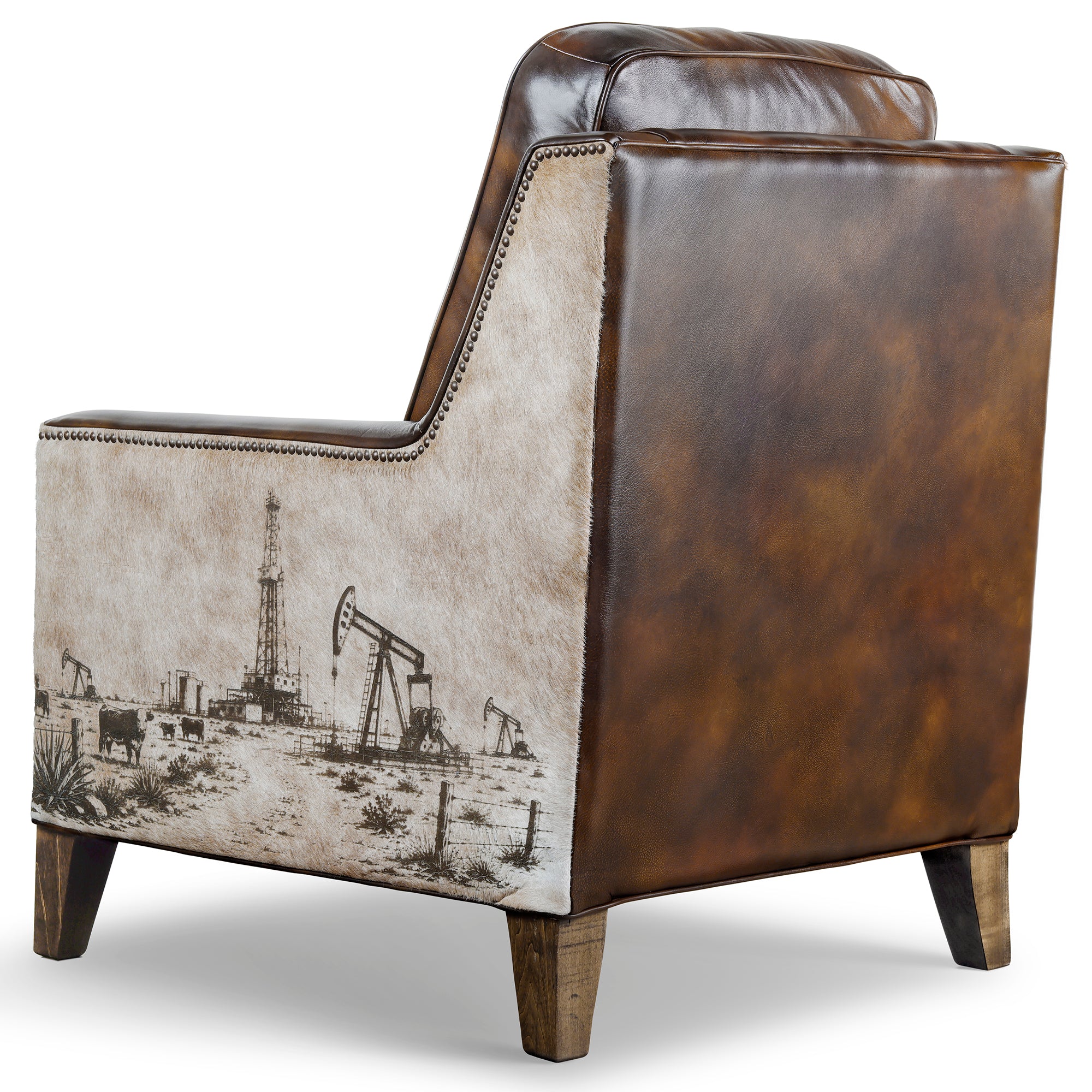 Oil Rig Scene Accent Chair